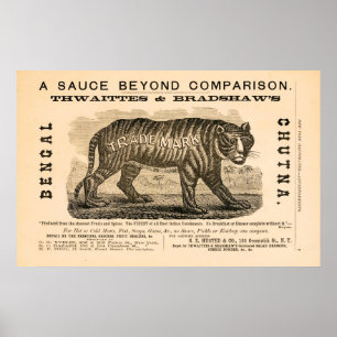 Affiches Annonce épicée de sauce à l'antiquité 1869