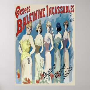 Affiches Annonce française vintage de corsets