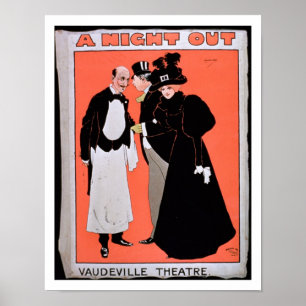 Affiches Annonce pour "Une nuit dehors", au Vaudeville