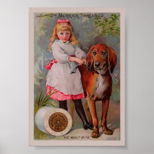 Affiches Annonce vintage de fil de couture