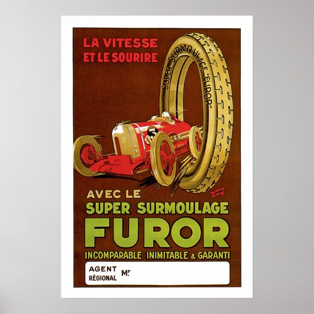 Affiches Annonce vintage de pneus français (Devant)