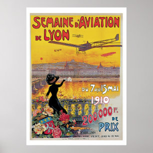 Affiches Annonce vintage de voyage de semaine d'aviation de