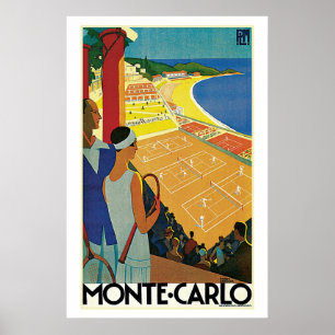 Affiches Annonce vintage Monte Carlo Tennis