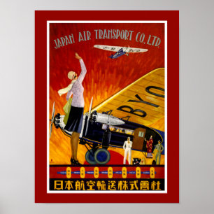 Affiches Annonce vintage sur les compagnies aériennes japon