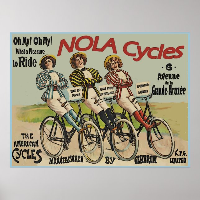 Affiches Annonces vintages NOLA Cycles (Devant)
