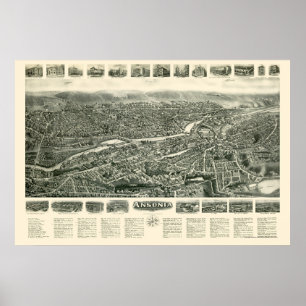 Affiches Ansonia, carte panoramique de CT - 1921