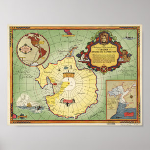 Affiches Antarctic expedition map