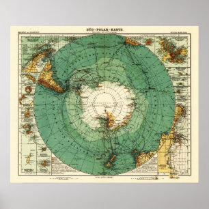 Affiches AntarcticaPanoramic MapAntarctica