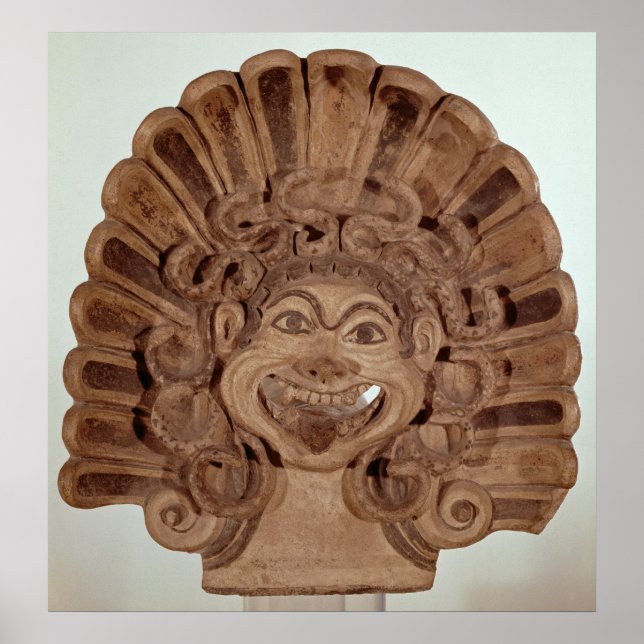 Affiches Antefix avec la tête d'un gorgon (Devant)