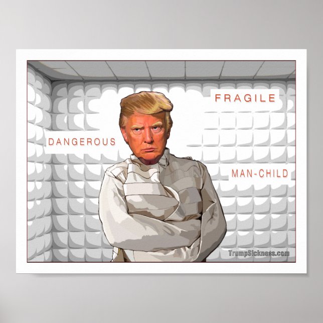 Affiches Anti Donald Trump painting in a straitjacket (Devant)