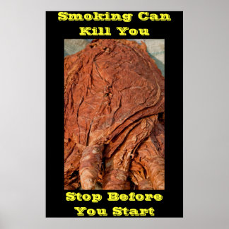 affiches anti-tabac mots jaunes