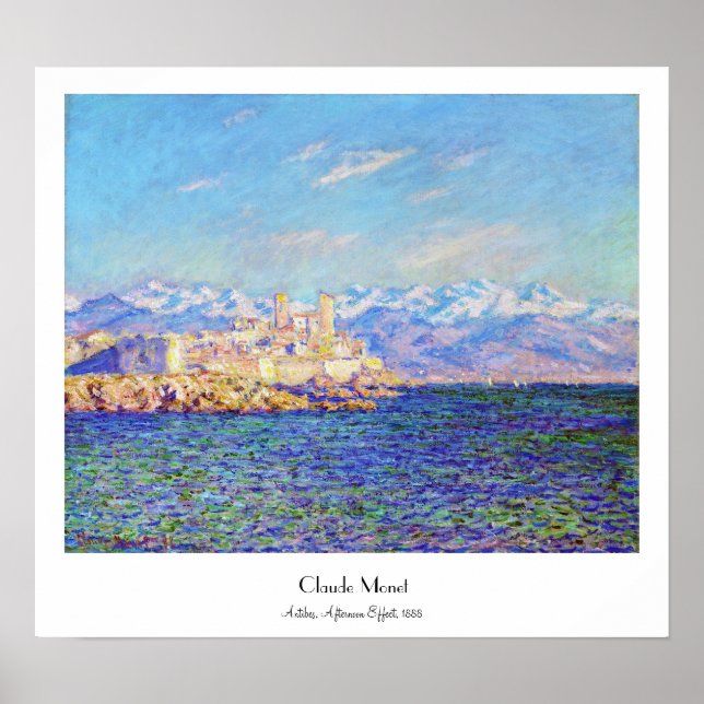 Affiches Antibes, Effet après-midi, 1888 Claude Monet cool, (Devant)