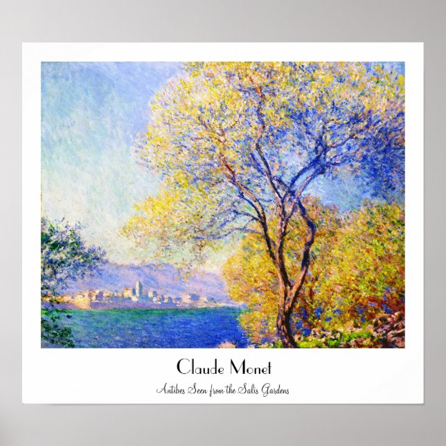 Affiches Antibes Seen from the Salis Gardens Claude Monet (Devant)