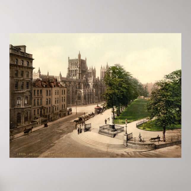 Affiches Antique Angleterre, College Green, Bristol Royaume (Devant)