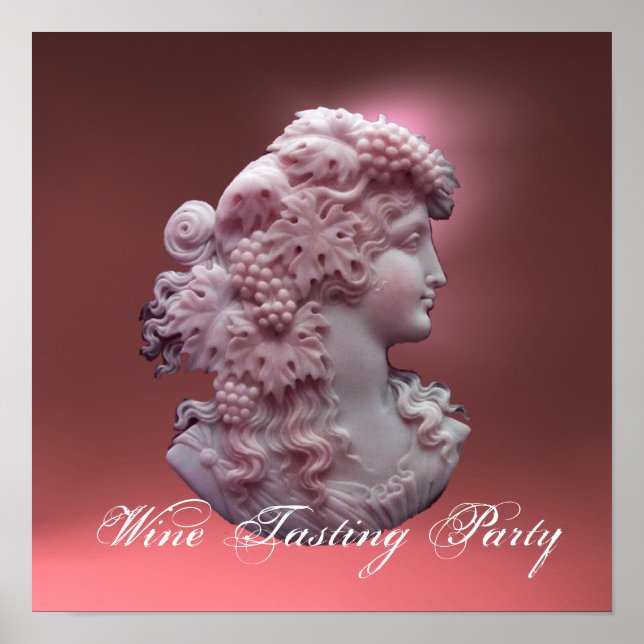 AFFICHES ANTIQUE CAMEO,LADY WITH GRAPES AND GRAPEVINES (Devant)