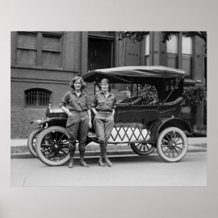 Affiches Antique Car Girls, années 20