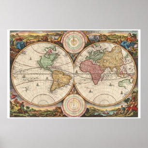 Affiches Antique map of the world