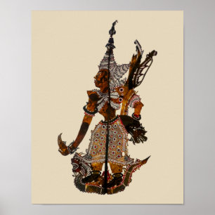 Affiches Antique Marionnette de l'ombre malaisienne Lakshma