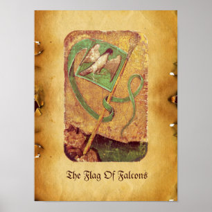Affiches Antique Tarots /German Court Cards/Flag of Falcons