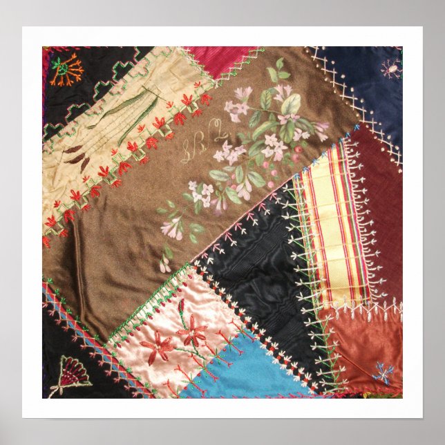 Affiches Antique Victorian Crazy Quilt Carré (Devant)