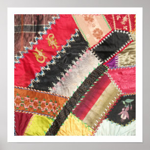 Affiches Antique, Victorienne de l'époque Crazy Quilt Carré