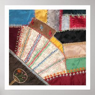Affiches Antique Victorienne époque Crazy Quilt Carré