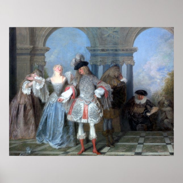 Affiches Antoine Watteau The French Comedians (Devant)