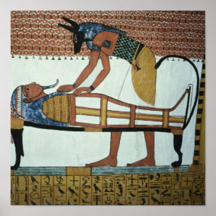 Affiches Anubis et une momie, de la Tombe de Sennedjem