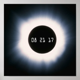 Affiches Août 2017 Total Solar Eclipse in Black and White