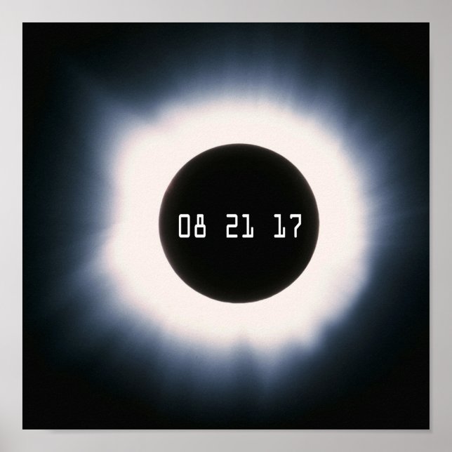 Affiches Août 2017 Total Solar Eclipse in Black and White (Devant)