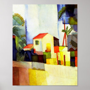 Affiches Août Macke Bright House aquarelle peinture