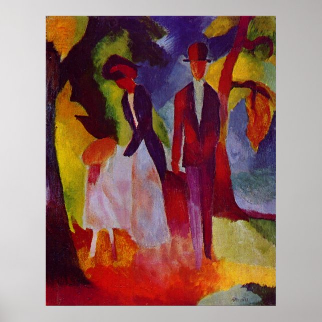 Affiches Août Macke - Leute am blauen Voir 1913 @ Blue Sea (Devant)