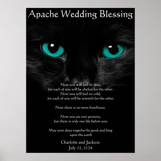 Affiches Apache Mariage Bénédiction Chat Noir (Devant)
