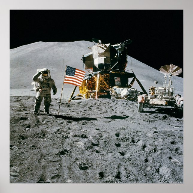 Affiches Apollo 15 Flag Rover LM Irwin (Devant)