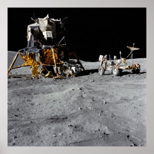Affiches Apollo 16 Module lunaire et véhicule roulant lunai
