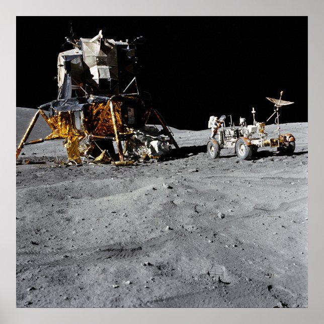Affiches Apollo 16 Module lunaire et véhicule roulant lunai (Devant)