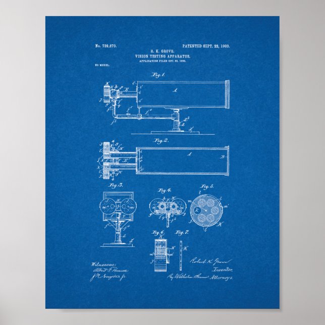 Affiches Appareil d'essai de vision Brevet - Plan directeur (Devant)