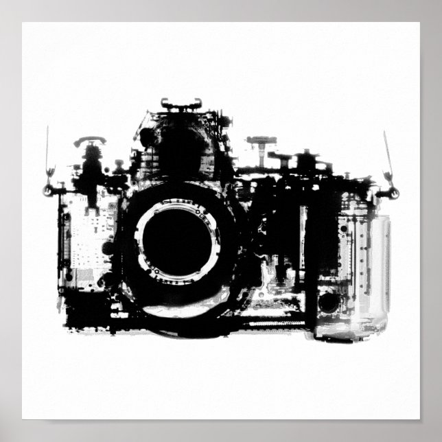 AFFICHES APPAREIL PHOTO DE LA VISION X-RAY - NOIR ET BLANC (Devant)