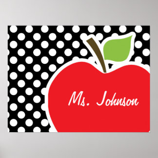 Affiches Apple sur les Pois noirs et blancs