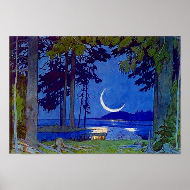 AFFICHES APPUYER IMPRIMER NORTHWOODS RÉFLEXION DE LA LUNE D (Devant)