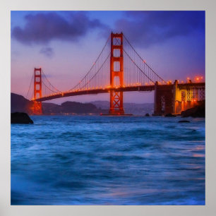 Affiches Après le coucher du soleil à Baker Beach