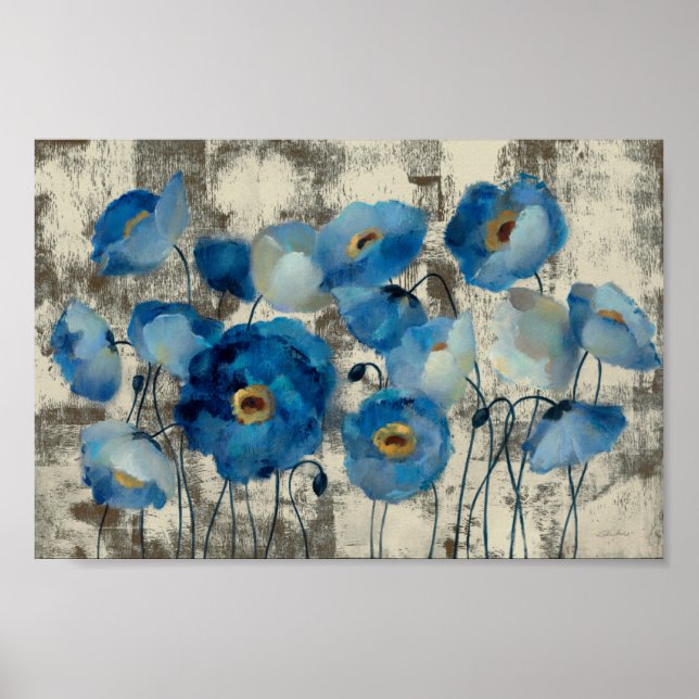 Affiches Aquamarine Floral (Devant)