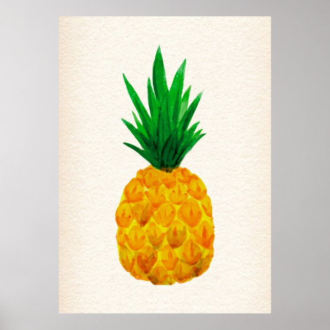 Affiches Aquarelle à ananas (Devant)