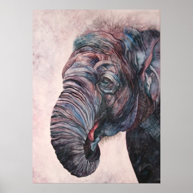 Affiches Aquarelle africaine toile Imprimer (Devant)