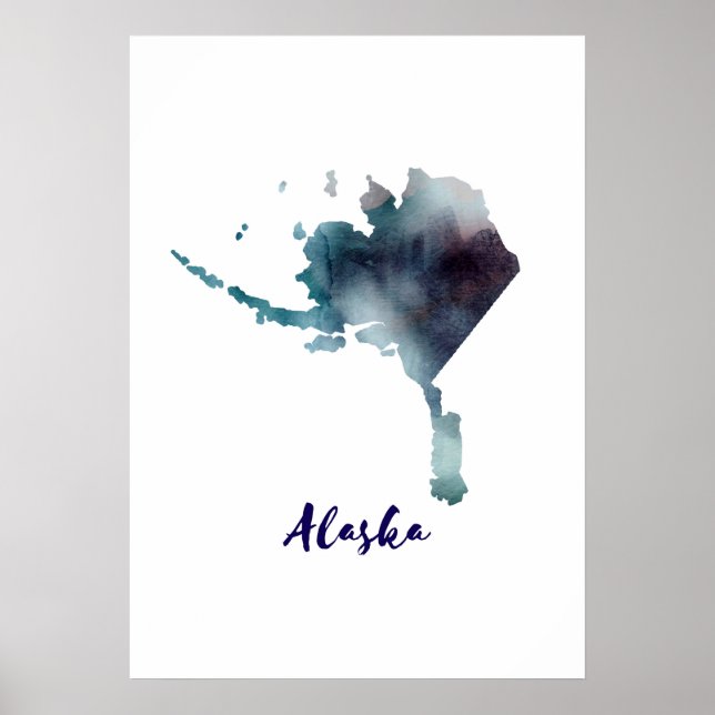 Affiches Aquarelle Alaska États-Unis (Devant)