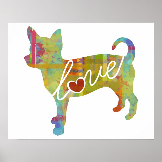 Affiches Aquarelle Chihuahua (Devant)