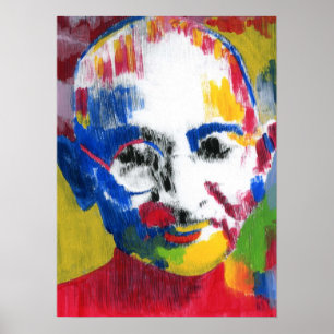 Affiches Aquarelle colorée moderne Mahatma Gandhi