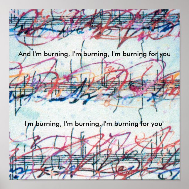 Affiches Aquarelle colorée Music Sheet Burning pour vous (Devant)