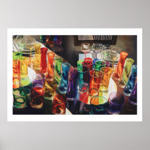 Affiches Aquarelle de "fascination" d'affiche en verre