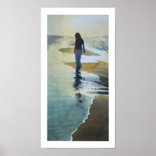 Affiches Aquarelle de plage "Autre endroit heureux"